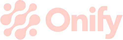 Onify logotyp i rosa ton