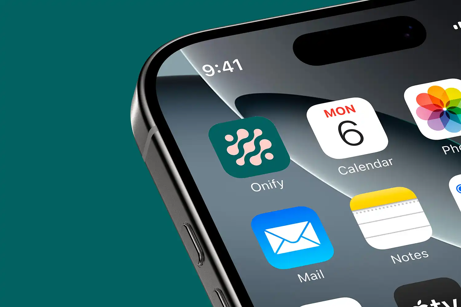 Onifys nya logotyp i en vy av en mobil