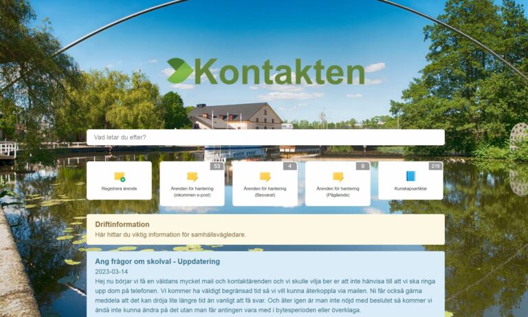 Bild på startsidan av Linköping kommuns handläggarportal av Onify