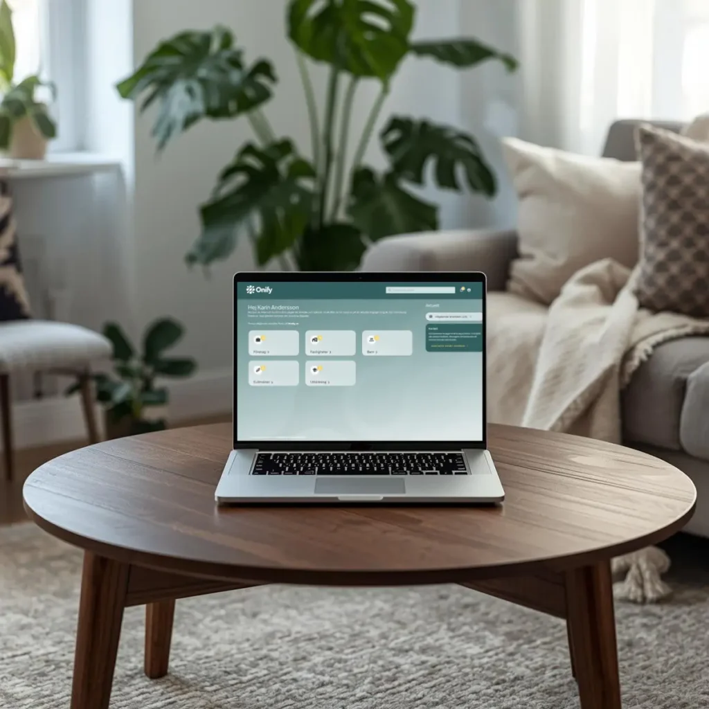 Onify Invånare – skärmvy av invånarportal för kommuner på laptop